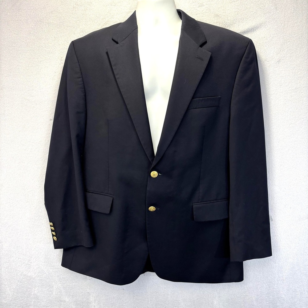 Lauren Ralph Lauren Blazer Mens 40R Blue Gold Buttons Wool Classic Old Money